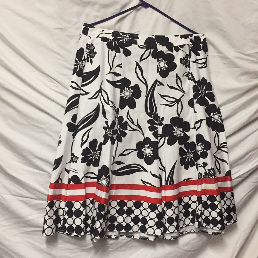 Black white with red lines near the bottom